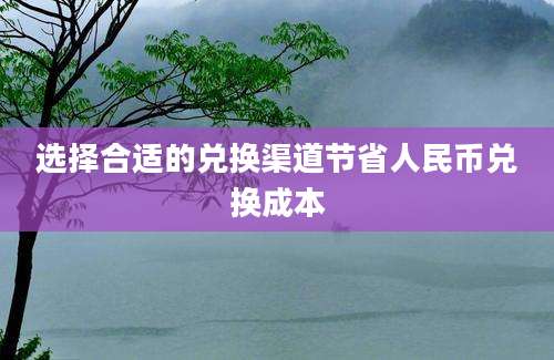 选择合适的兑换渠道节省人民币兑换成本