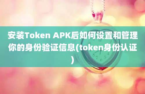 安装Token APK后如何设置和管理你的身份验证信息(token身份认证)