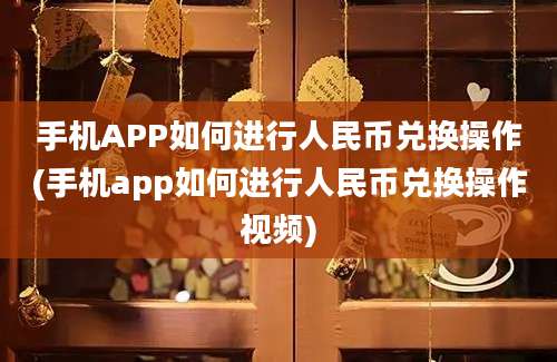 手机APP如何进行人民币兑换操作(手机app如何进行人民币兑换操作视频)