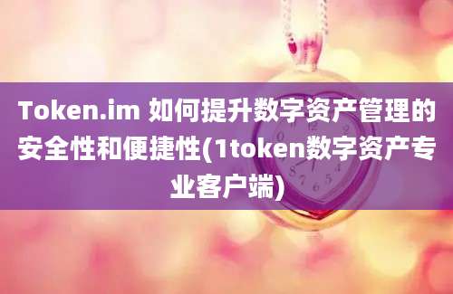 Token.im 如何提升数字资产管理的安全性和便捷性(1token数字资产专业客户端)