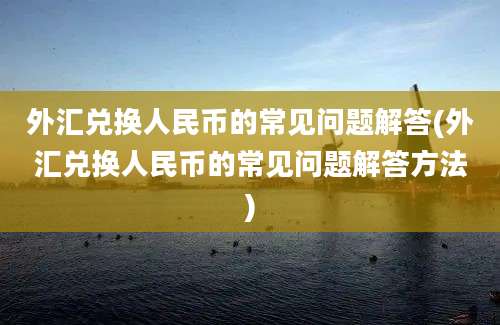 外汇兑换人民币的常见问题解答(外汇兑换人民币的常见问题解答方法)