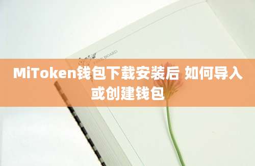 MiToken钱包下载安装后 如何导入或创建钱包