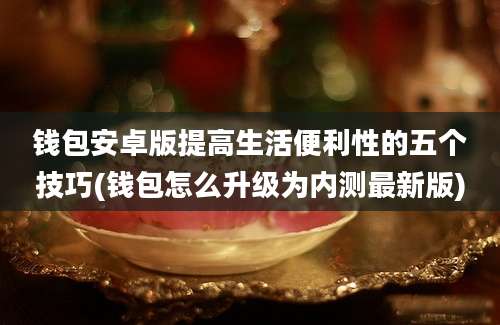 钱包安卓版提高生活便利性的五个技巧(钱包怎么升级为内测最新版)