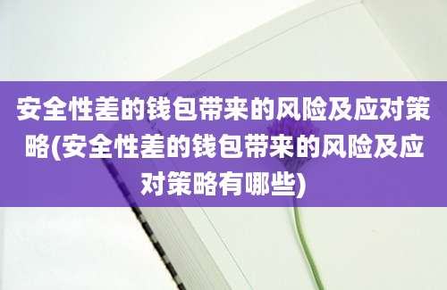 安全性差的钱包带来的风险及应对策略(安全性差的钱包带来的风险及应对策略有哪些)