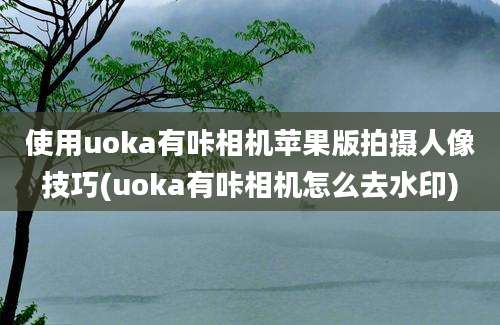 使用uoka有咔相机苹果版拍摄人像技巧(uoka有咔相机怎么去水印)